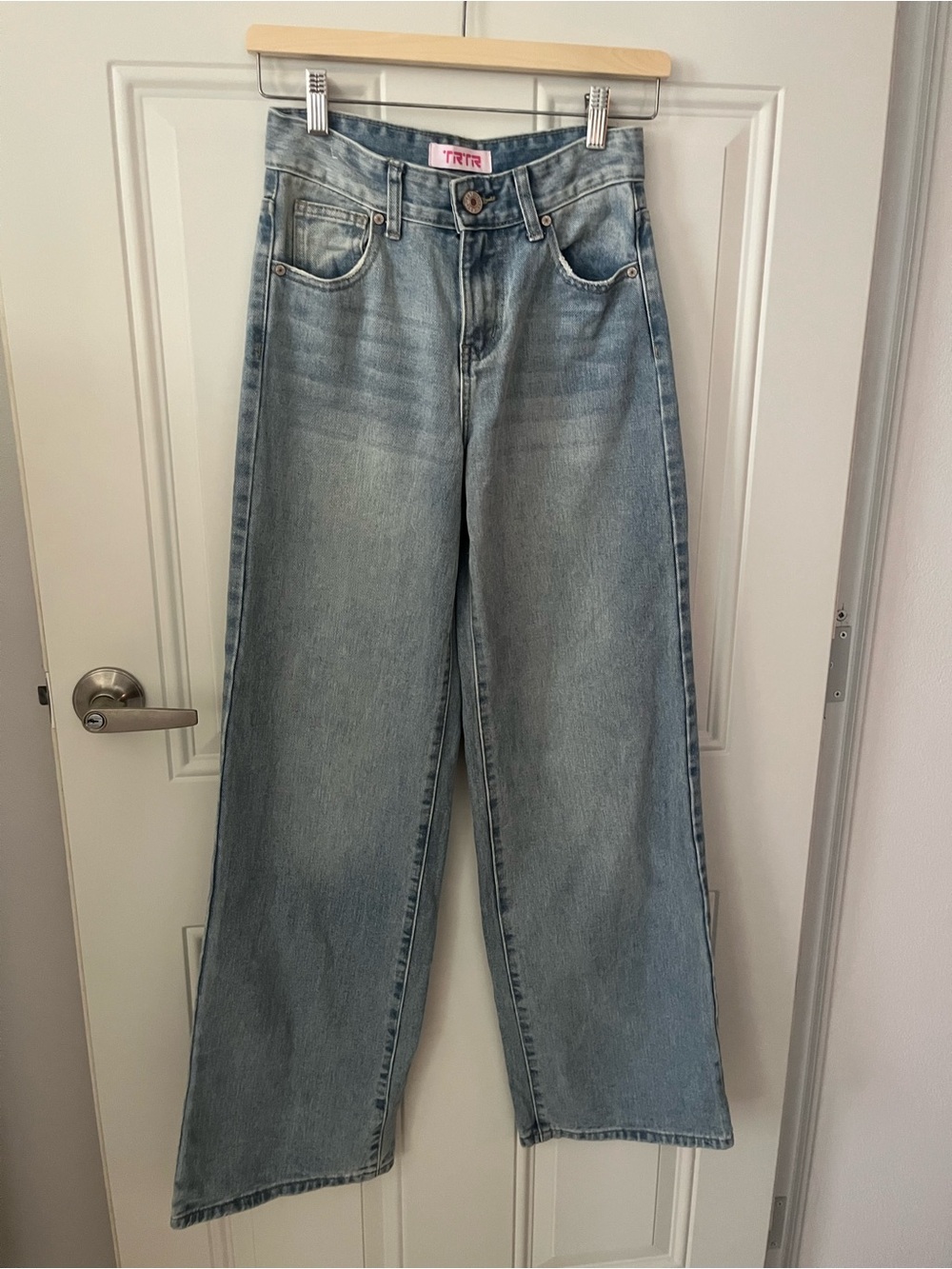 Light Blue Wide-Leg High-Rise Jeans